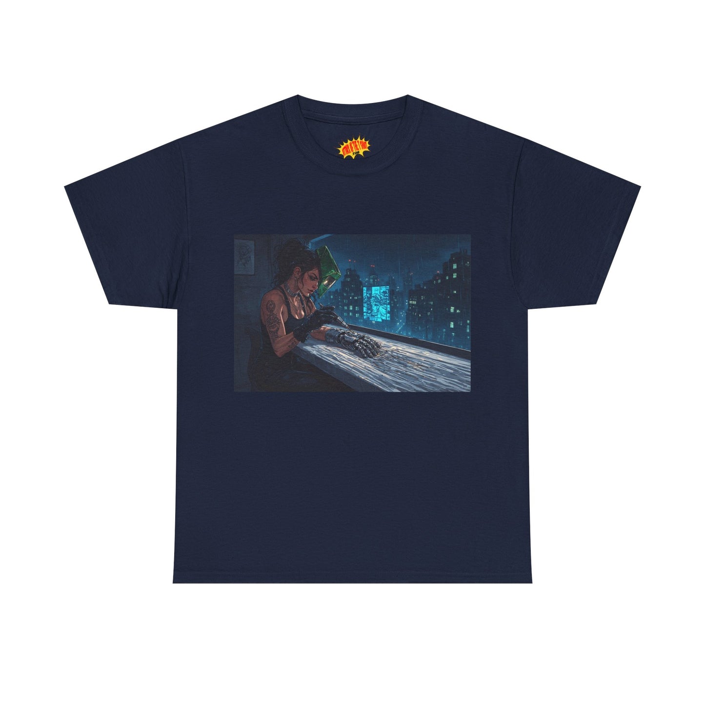 Cyberpunk Women w/Cybernetic Hand Scene T-Shirt *Multiple Colors*