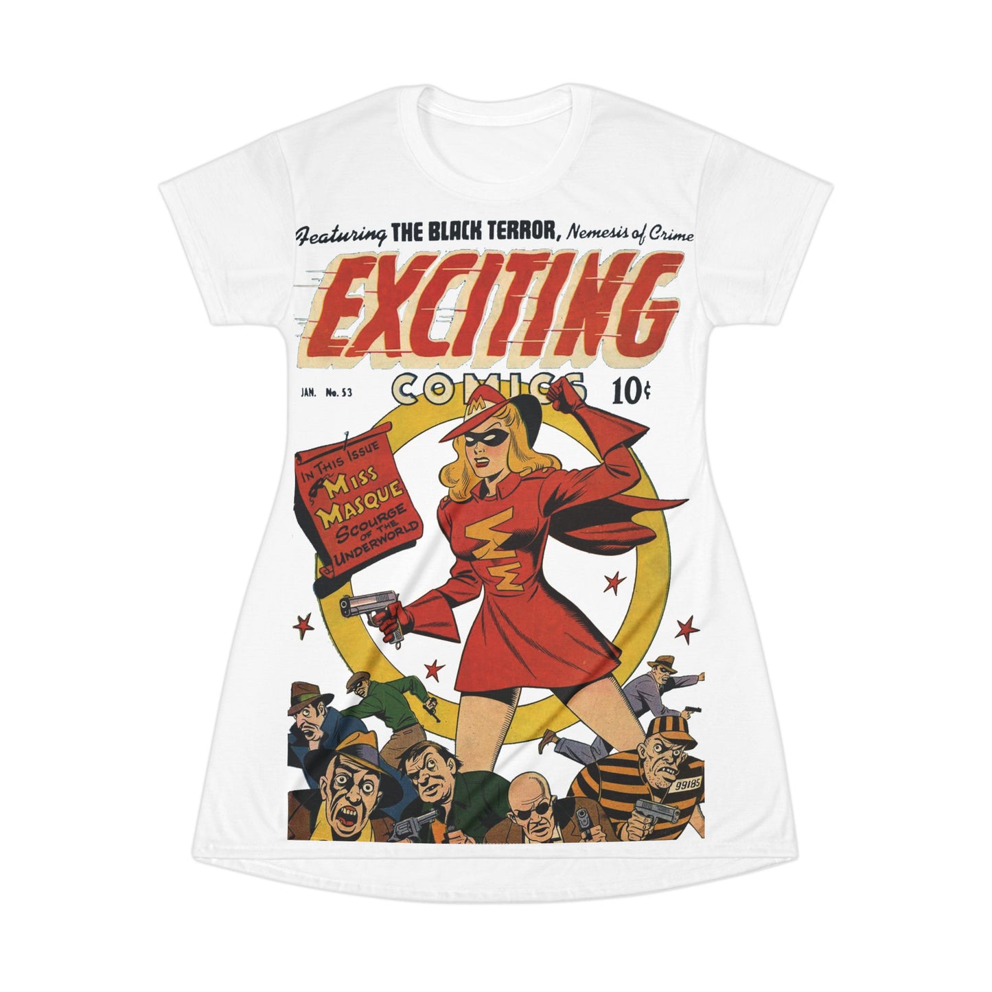 Exciting Comics #53 feat. Miss Masque T-Shirt Dress White