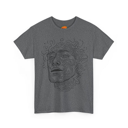 Human Face Line Drawing Portrait Graphic Art Tee Shirt