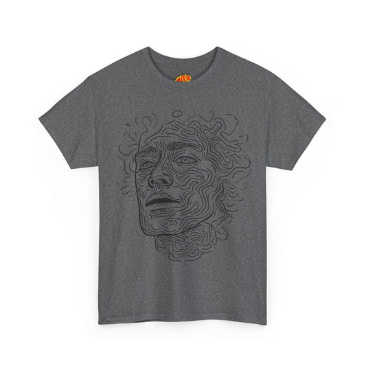 Human Face Line Drawing Portrait Graphic Art Tee Shirt *Multiple Colors*