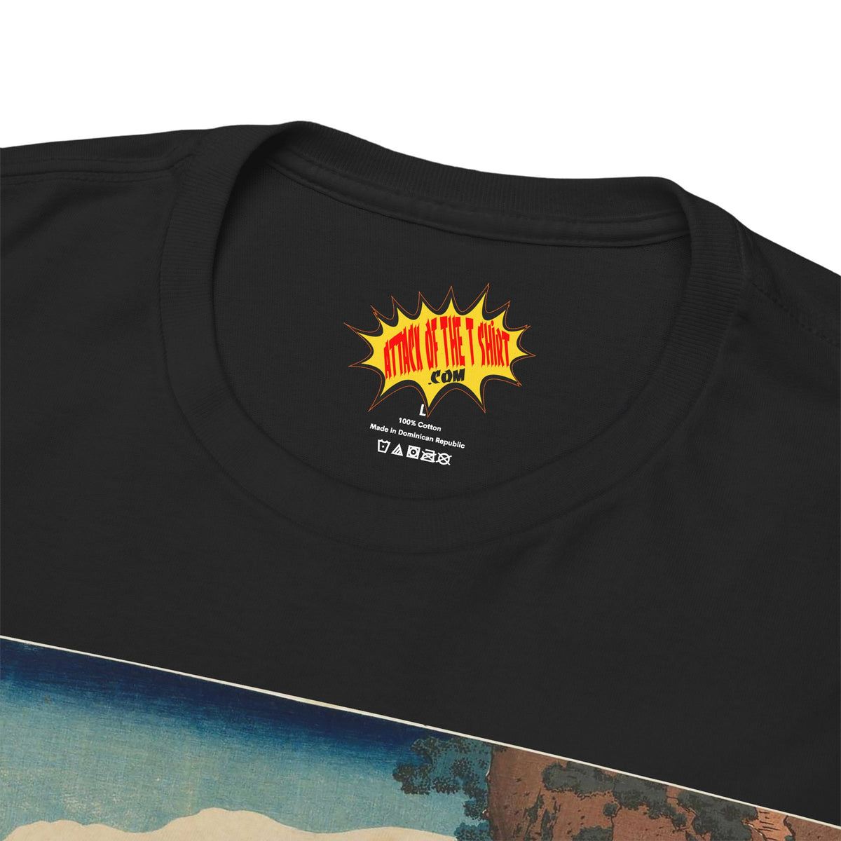 The Hanging-cloud Bridge by Katushika Hokusai - Heavy Cotton Tee *Dark Colors*