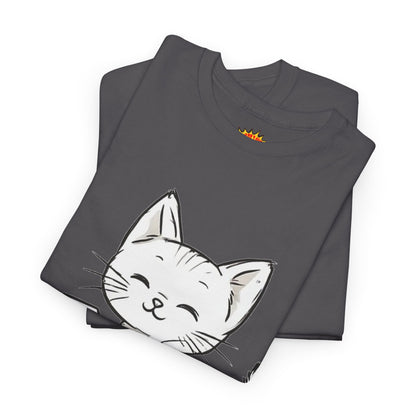 White Cat w/Takeout Yarn Art Tee Shirt