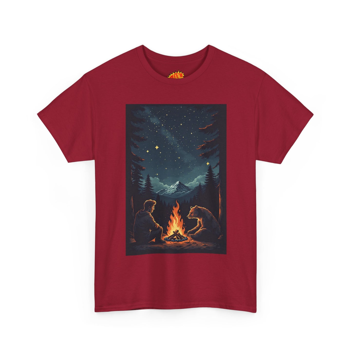 Mountain Man w/Bear Campfire Scene T-Shirt *Multiple Colors*