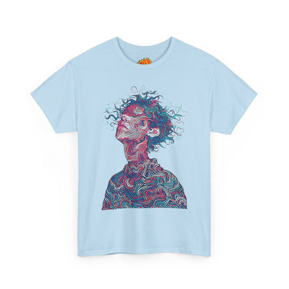 Line Drawing Multicolor Human Graphic Art Tee Shirt