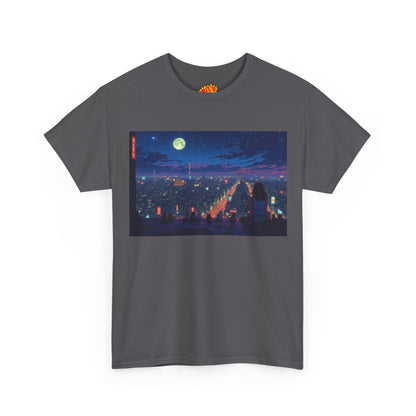 Anime Neon Cityscape w/Cats T-Shirt
