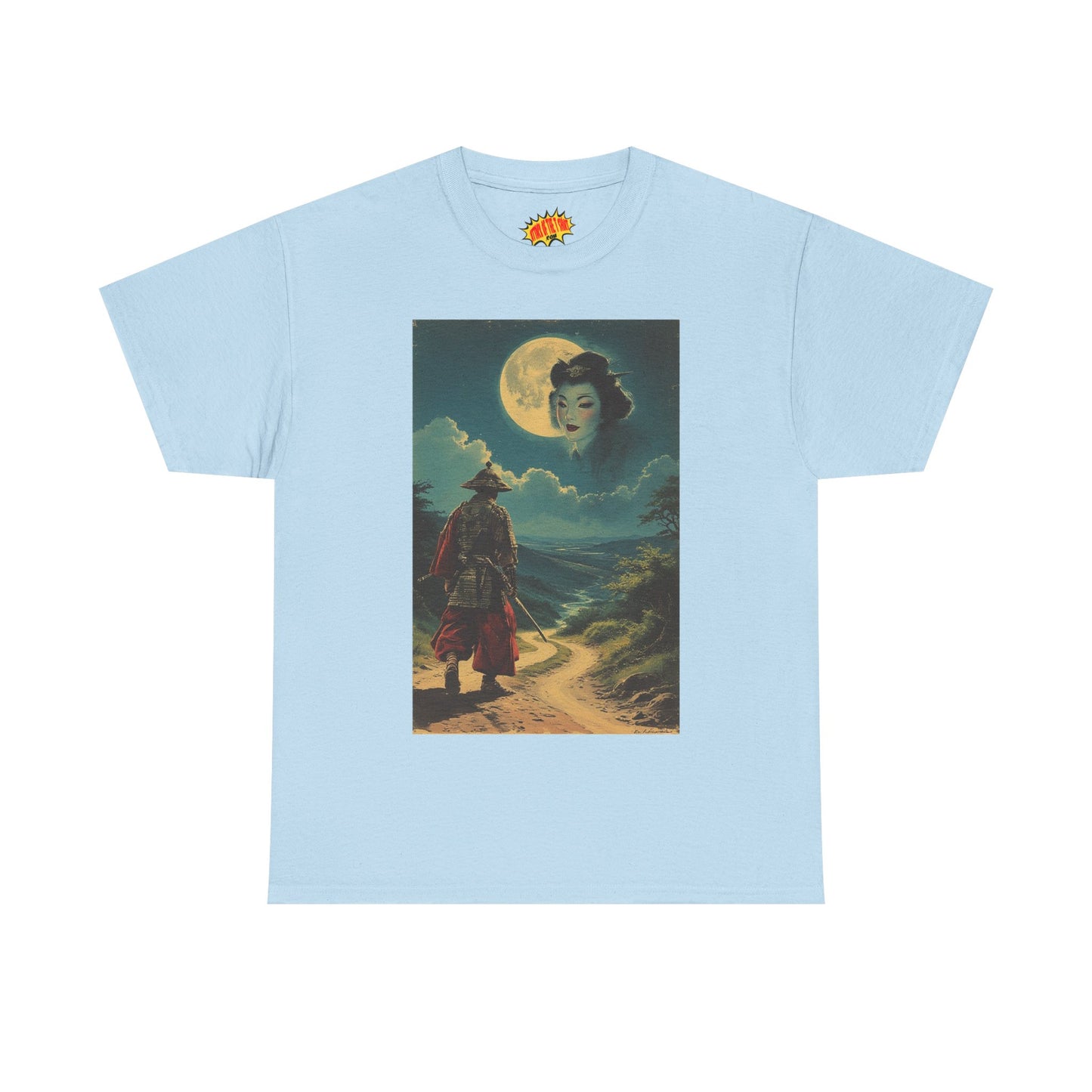 Samurai w/Full Moon Sky Geisha T-Shirt *Multiple Colors*