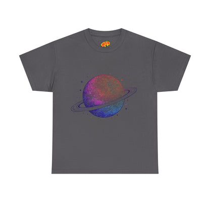 Space Art Ringed Planet Graphic Tee Shirt