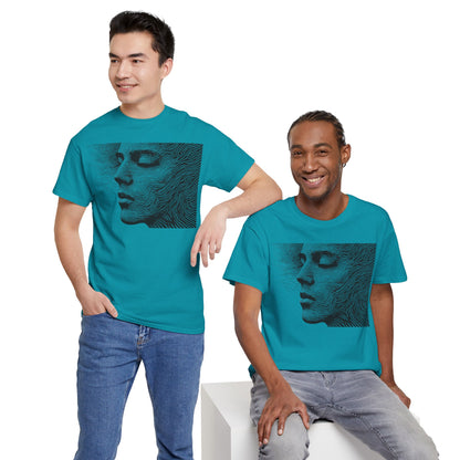 Face Line Drawing Portrait Graphic Art Tee Shirt