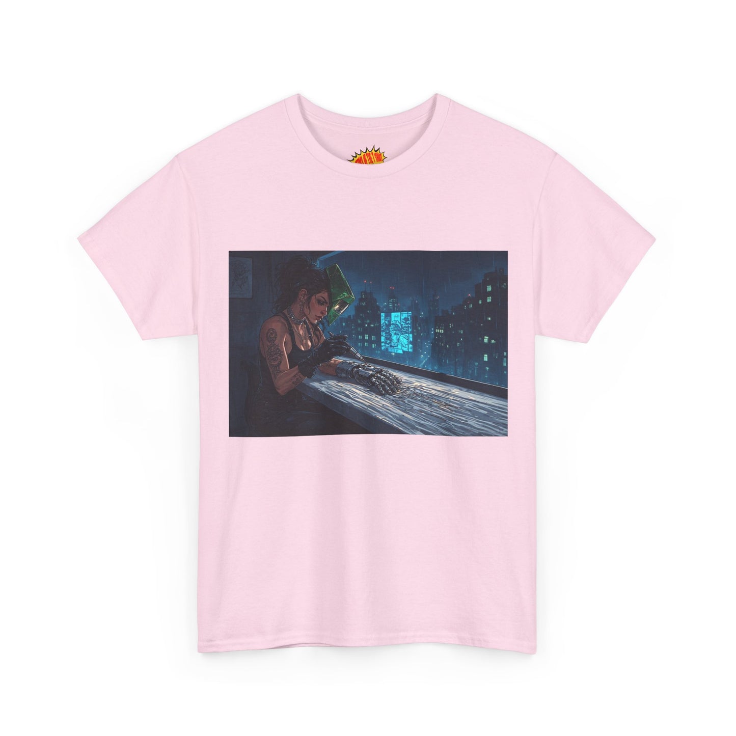 Cyberpunk Women w/Cybernetic Hand Scene T-Shirt *Multiple Colors*