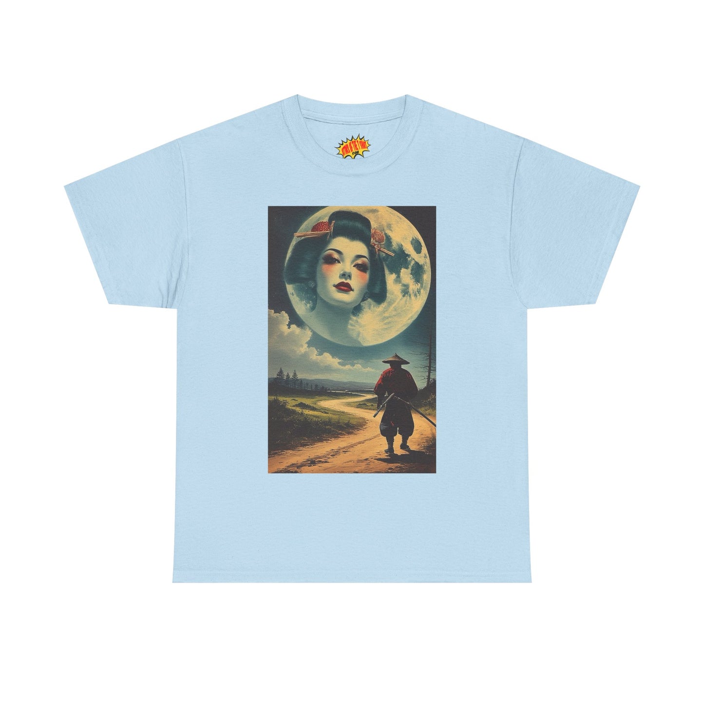Samurai w/Geisha Full Moon T-Shirt *Multiple Colors*