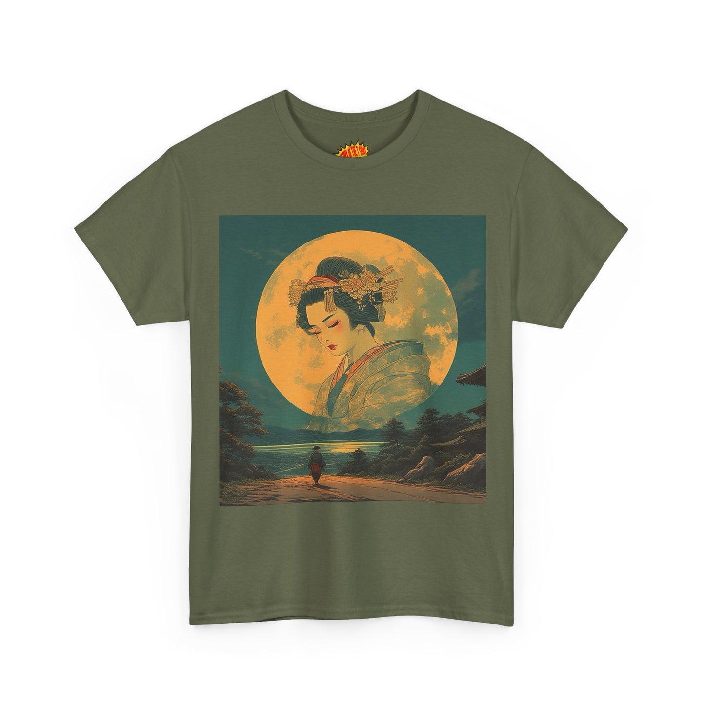 Japanese Geisha Full Moon T-Shirt *Multiple Colors*