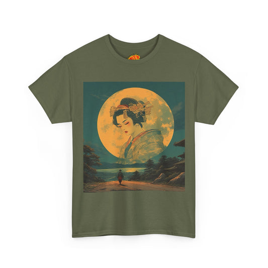 Japanese Geisha Full Moon T-Shirt *Multiple Colors*