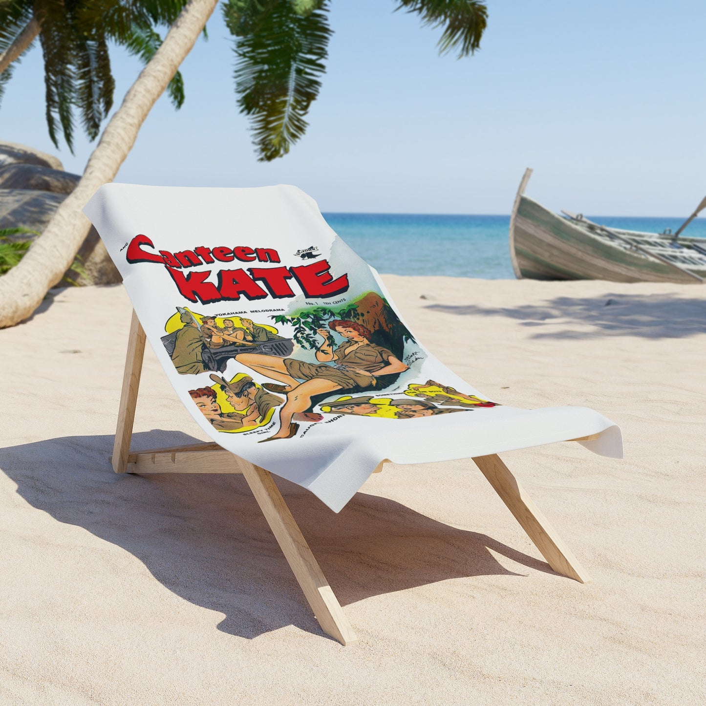 Canteen Kate #1 Beach Towel White