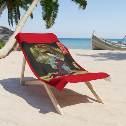 Oji Waterfall Beach Towel Red