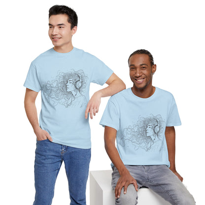 Line Drawing Portrait Graphic Musical Art Tee Shirt