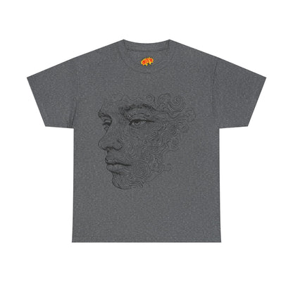 Human Face Silhouette Line Drawing Graphic Art Tee Shirt