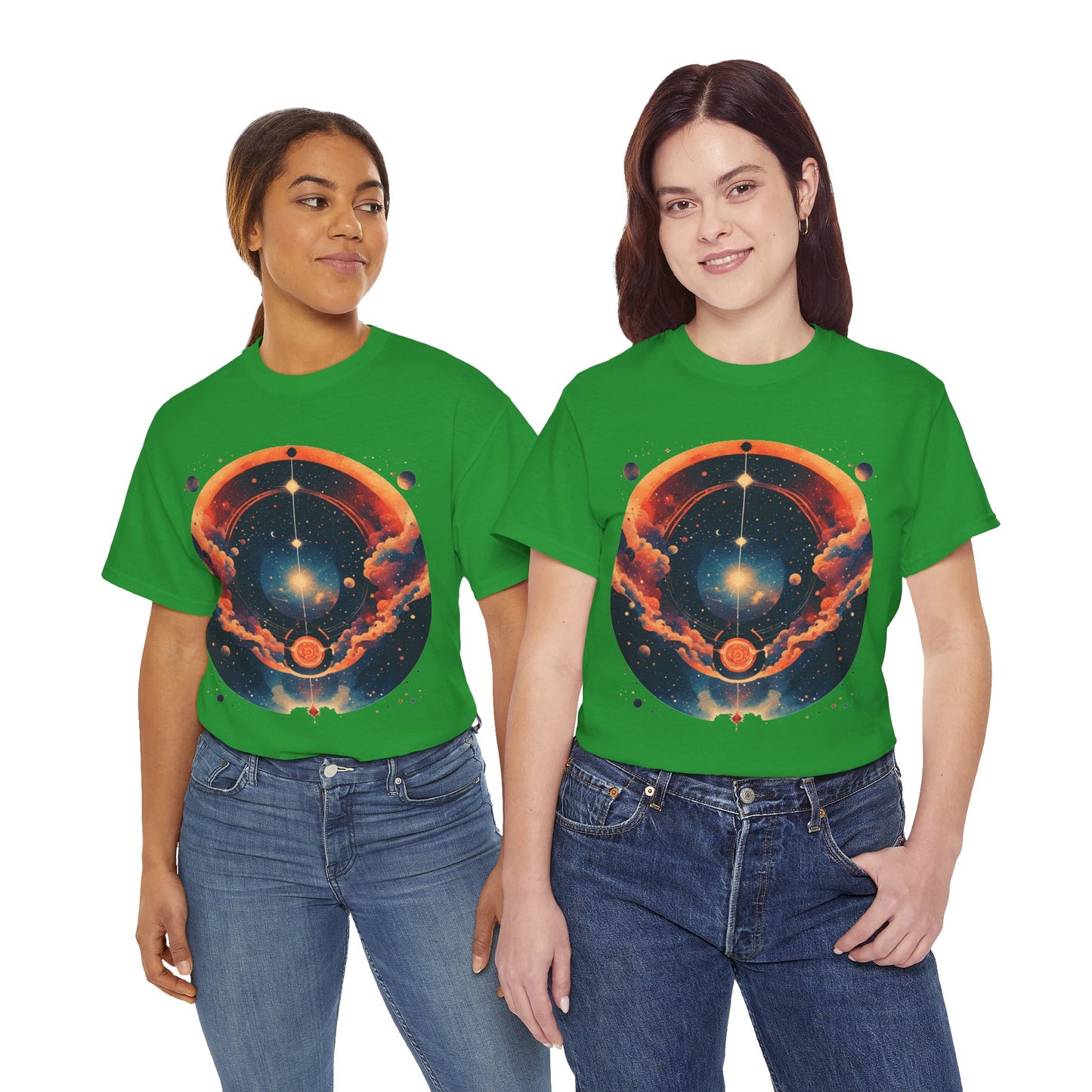 Round Galaxy Graphic Tee Shirt *Multiple Colors*
