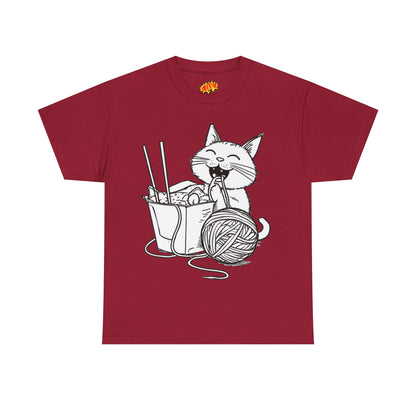 Happy Cat w/Noodles + Yarn Art Tee Shirt