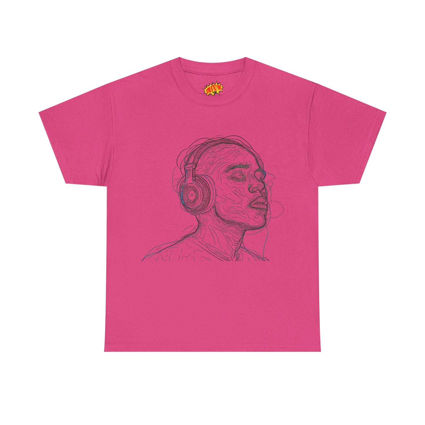Line Drawing Portrait Graphic Music Art Tee Shirt *Multiple Colors*
