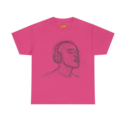 Line Drawing Portrait Graphic Music Art Tee Shirt