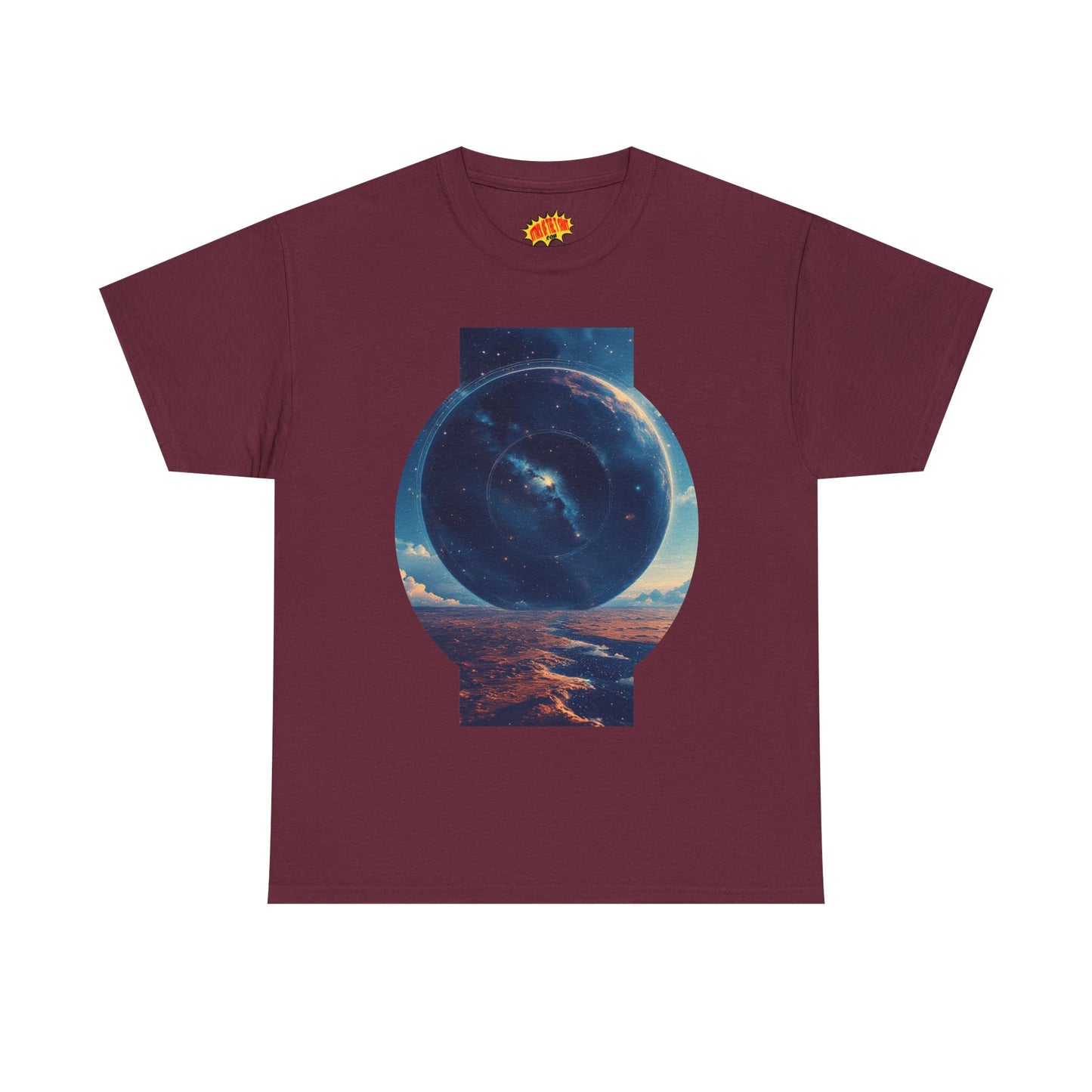 Round Galaxy Space Graphic Art Tee Shirt *Multiple Colors*