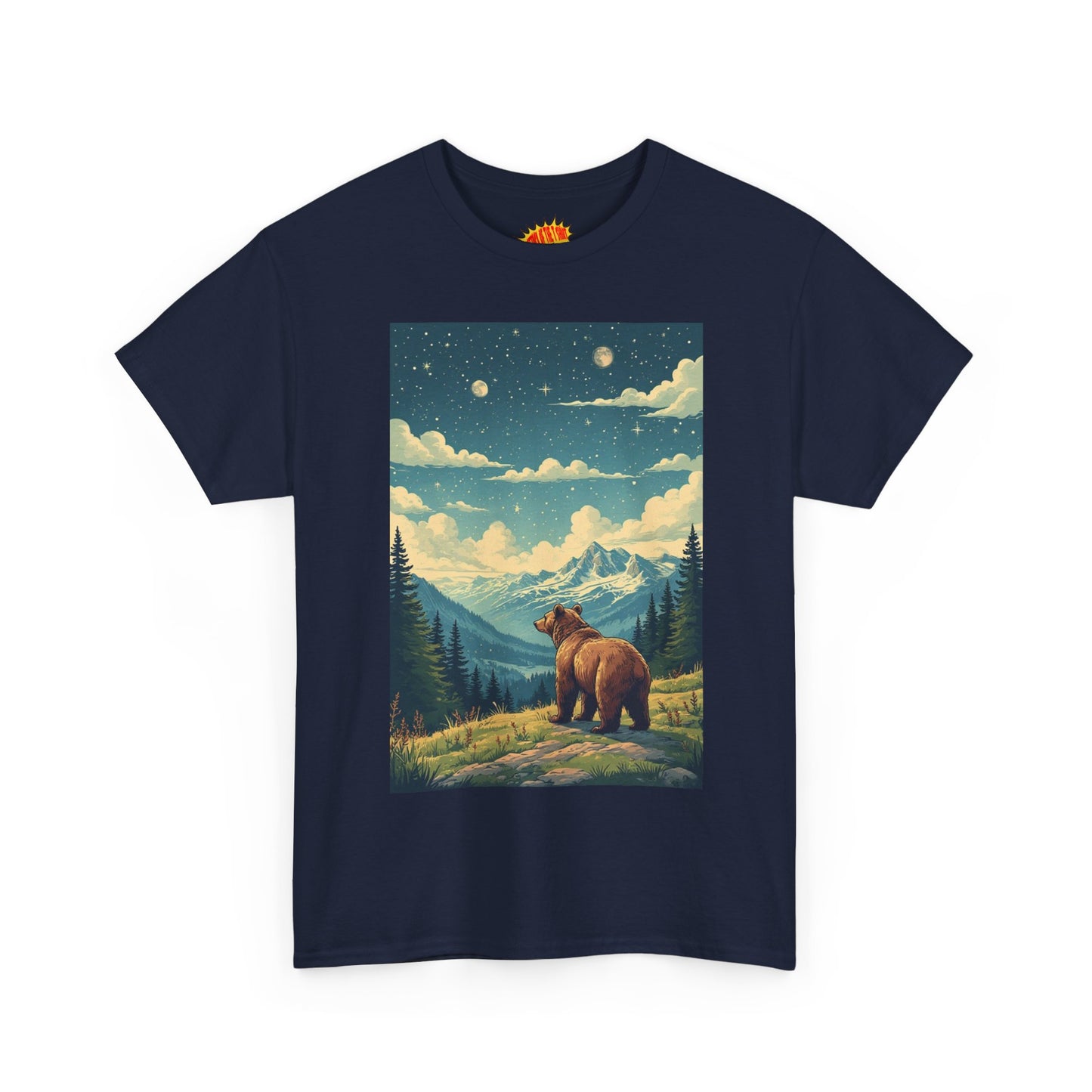 Mountain Bear Double Moon Scene T-Shirt *Multiple Colors*