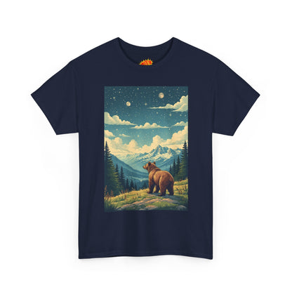 Mountain Bear Double Moon Scene T-Shirt