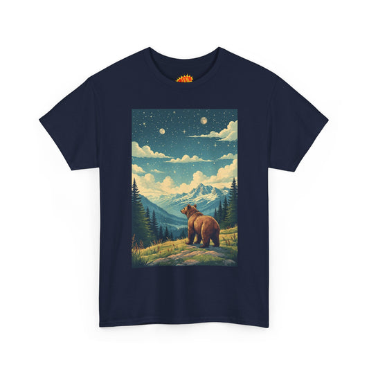 Mountain Bear Double Moon Scene T-Shirt *Multiple Colors*