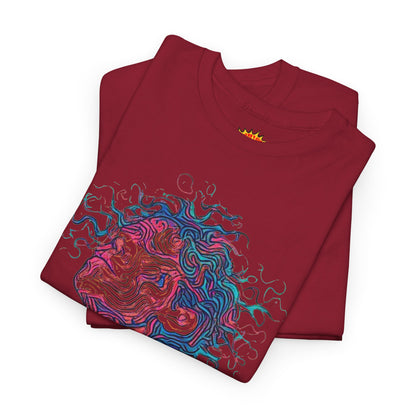 Line Drawing Multicolor Human Graphic Art Tee Shirt