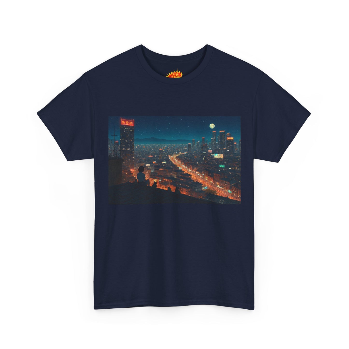 Anime Night Cityscape w/Cats T-Shirt *Multiple Colors*