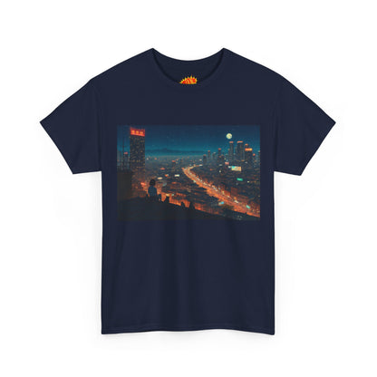 Anime Night Cityscape w/Cats T-Shirt