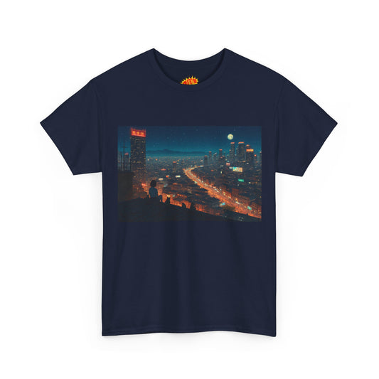 Anime Night Cityscape w/Cats T-Shirt *Multiple Colors*