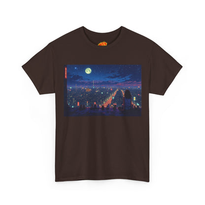 Anime Neon Cityscape w/Cats T-Shirt