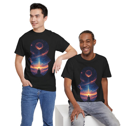 Cosmic Meditation w/Planet Space Graphic Art Tee Shirt