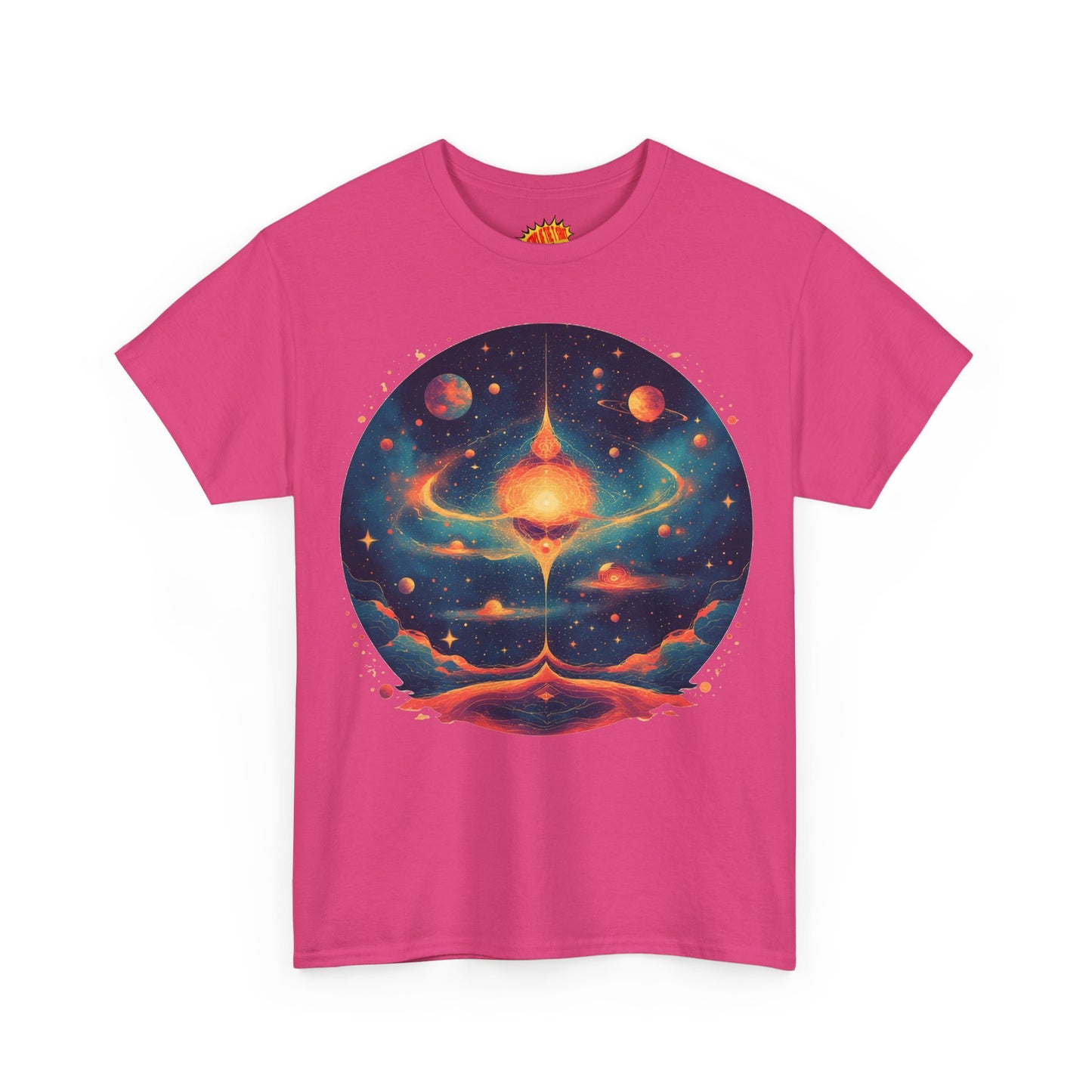 Round Galaxy w/Planets Graphic Tee Shirt *Multiple Colors*