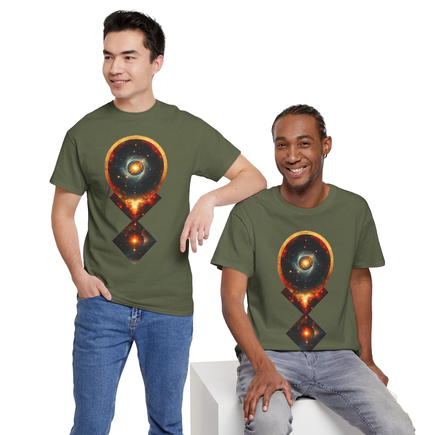 Geometric Space Nebula Graphic Art Tee Shirt *Multiple Colors*
