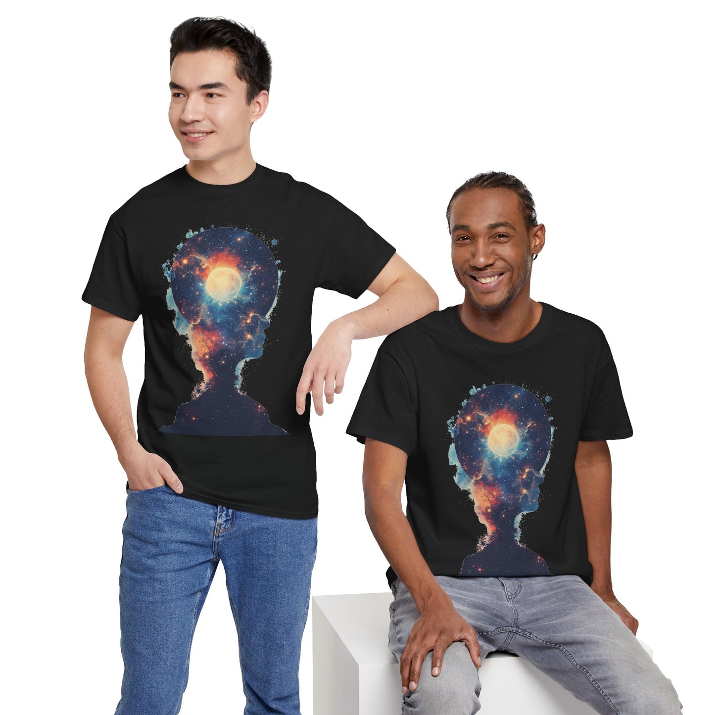 Abstract Galaxy Nebula Art w/Face Graphic Tee Shirt *Multiple Colors*