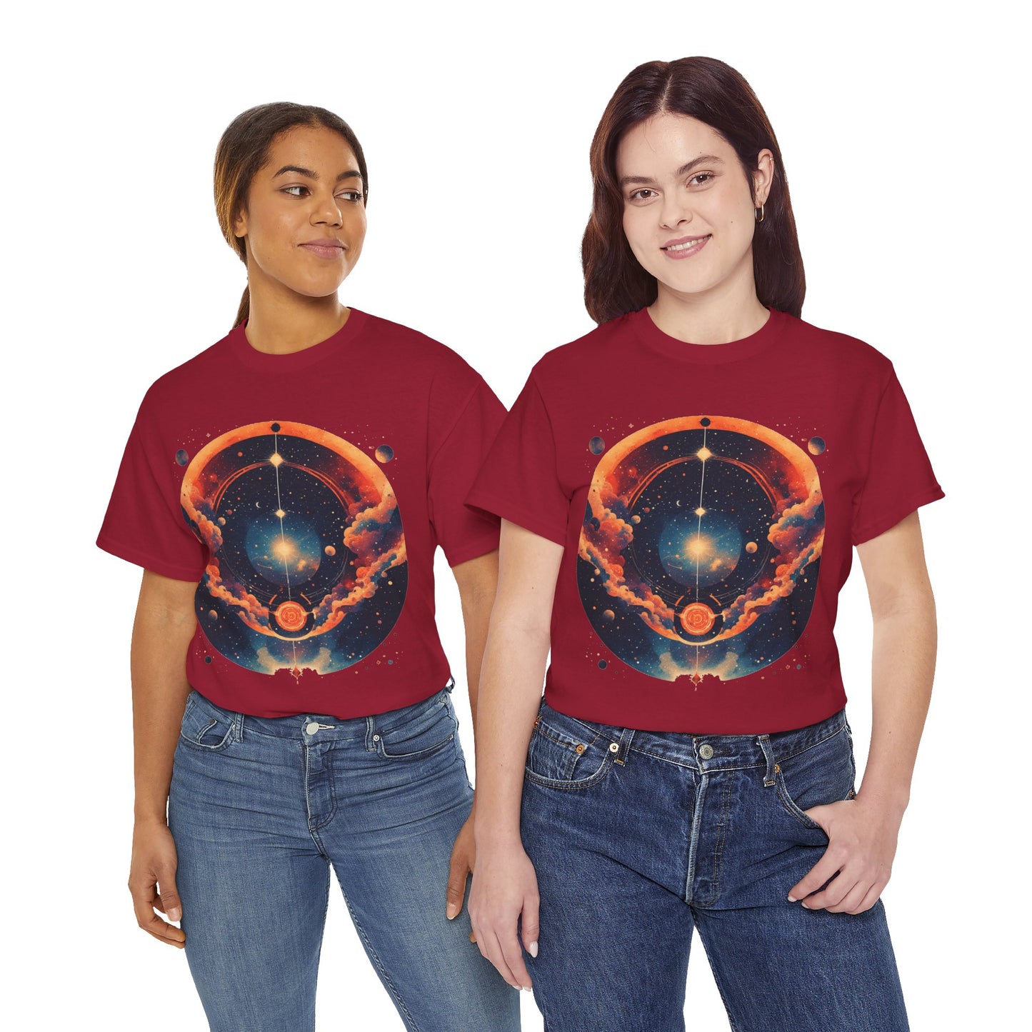 Round Galaxy Graphic Tee Shirt *Multiple Colors*
