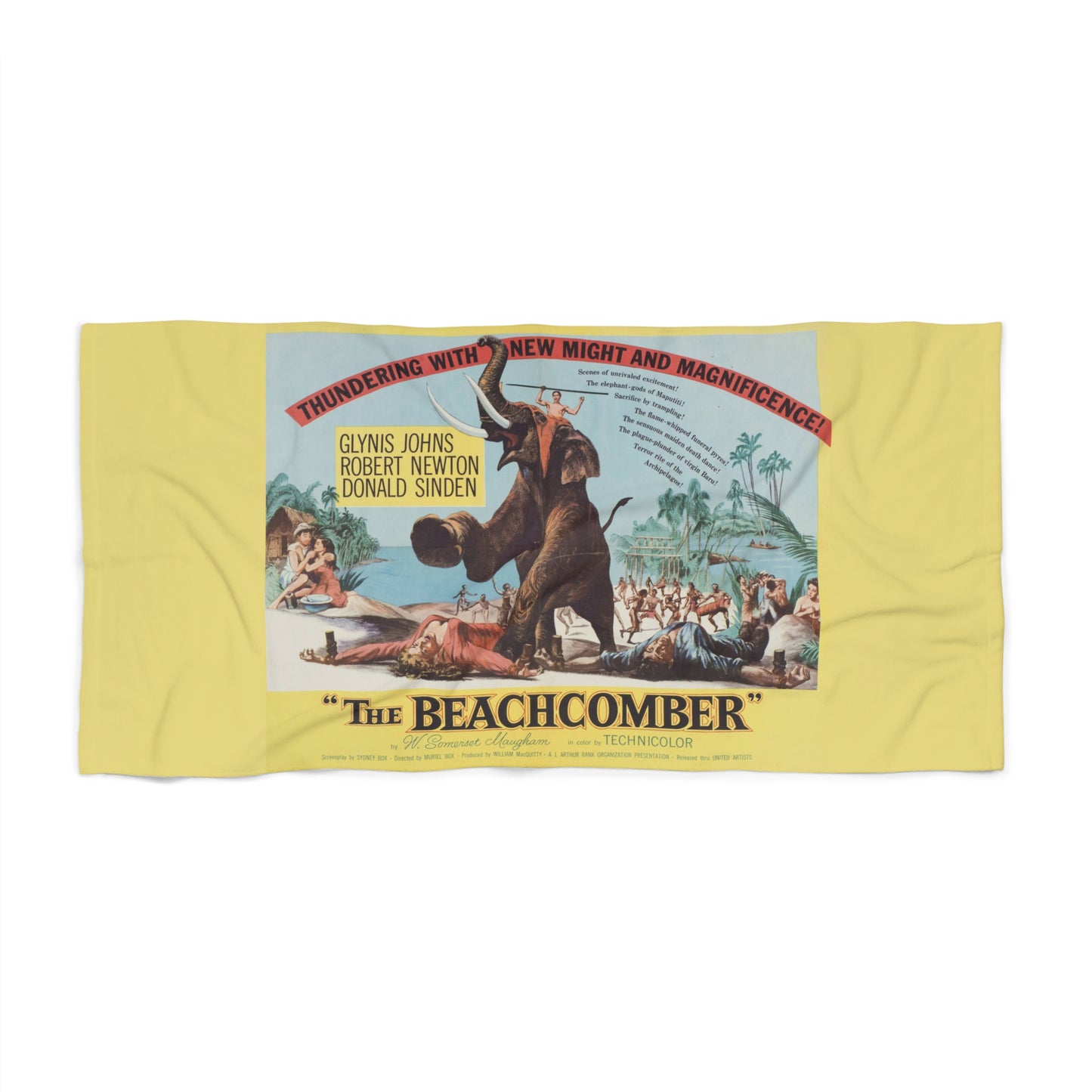 The Beachcomber Vintage Movie Poster Beach Towel Retro Hollywood Movie Art