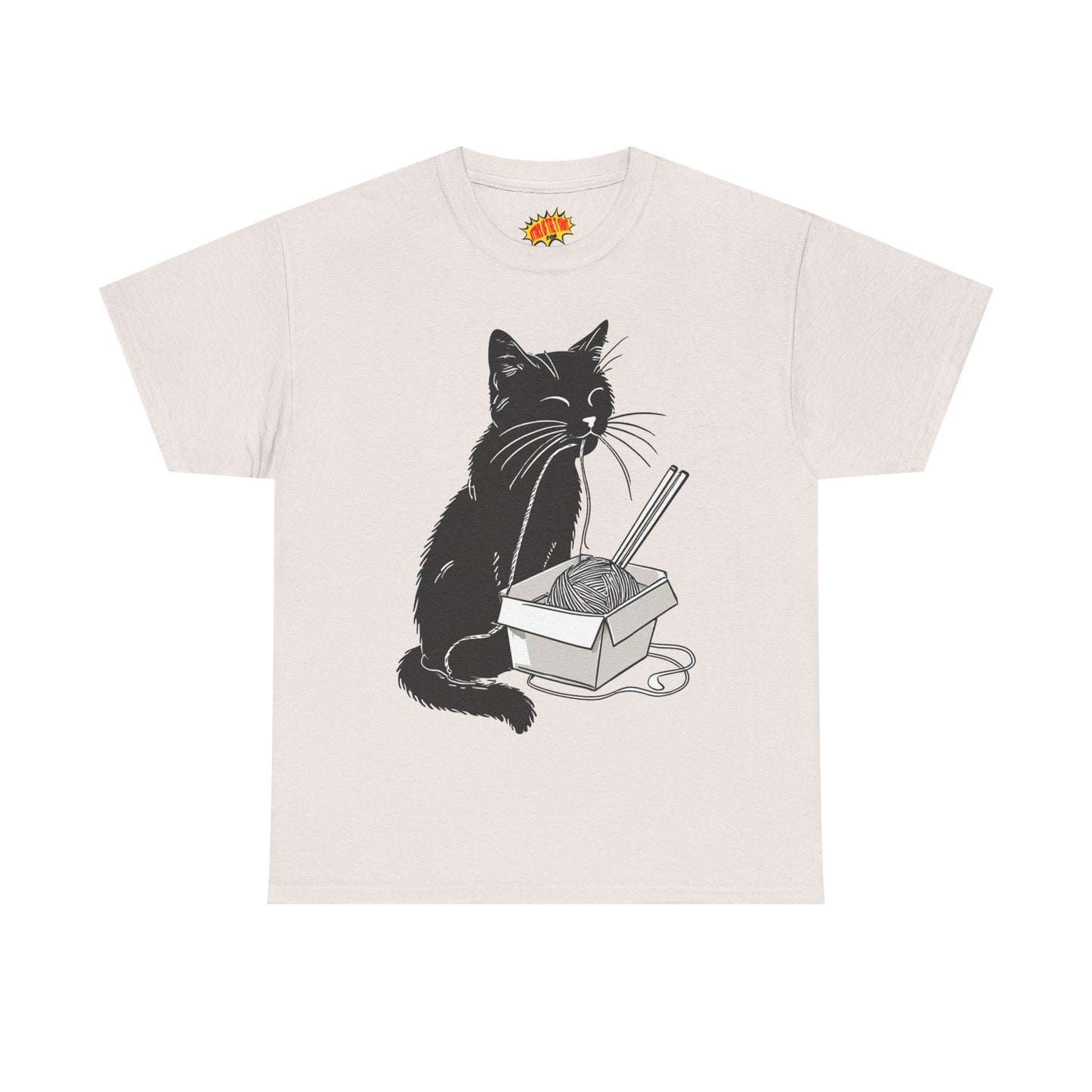 Black Cat w/Noodles Drawing Art Tee Shirt *Multiple Colors*
