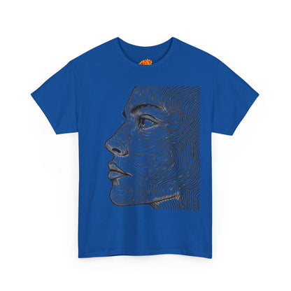 Human Face Profile Line Drawing Graphic Art Tee Shirt
