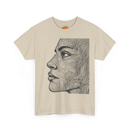 Human Face Profile Line Drawing Graphic Art Tee Shirt