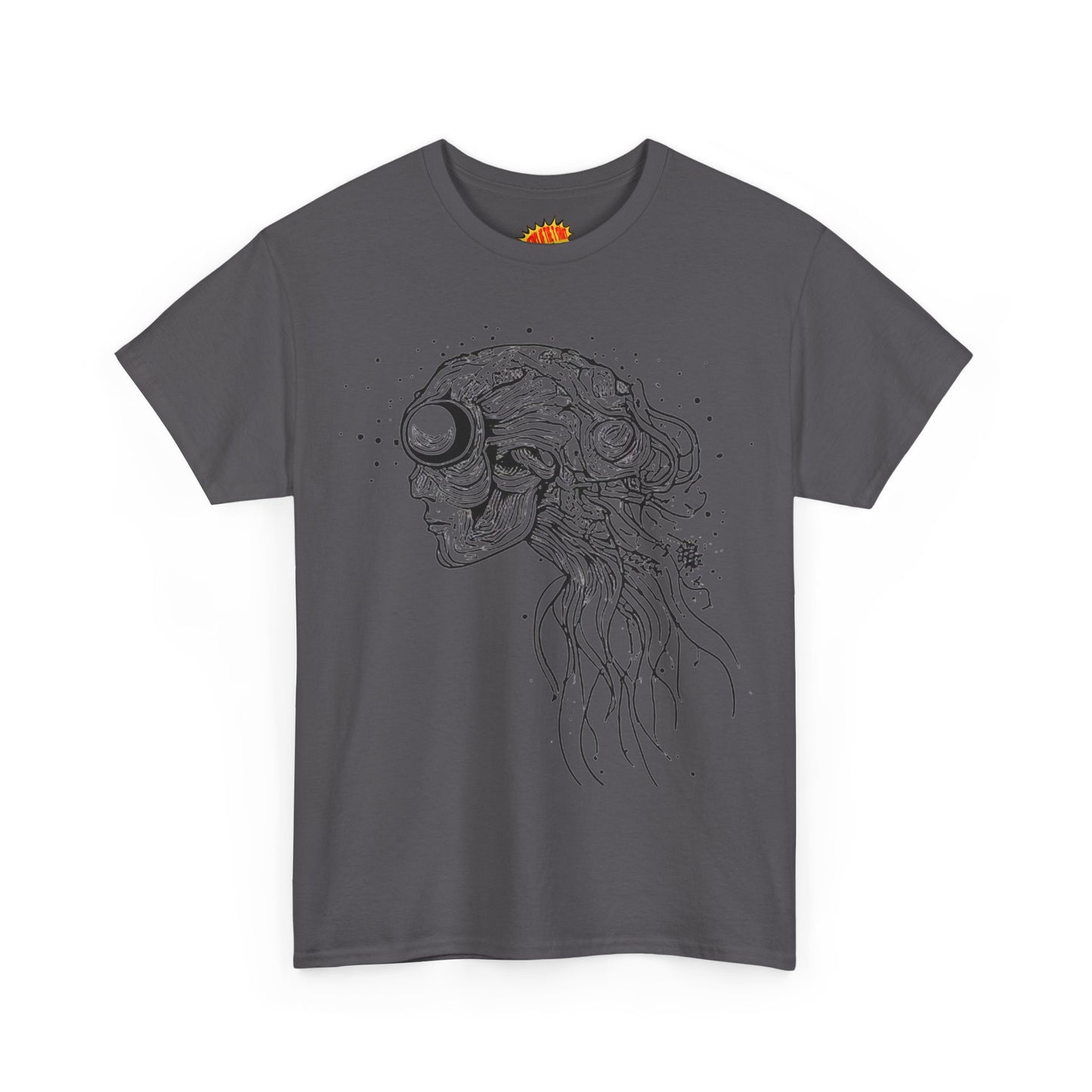 Humanoid Line Drawing Face Graphic Art Tee Shirt *Multiple Colors*