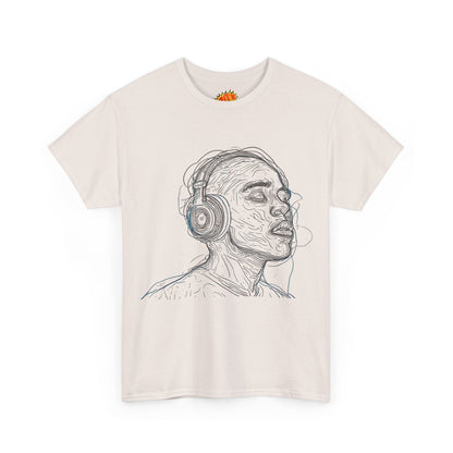 Line Drawing Portrait Graphic Music Art Tee Shirt