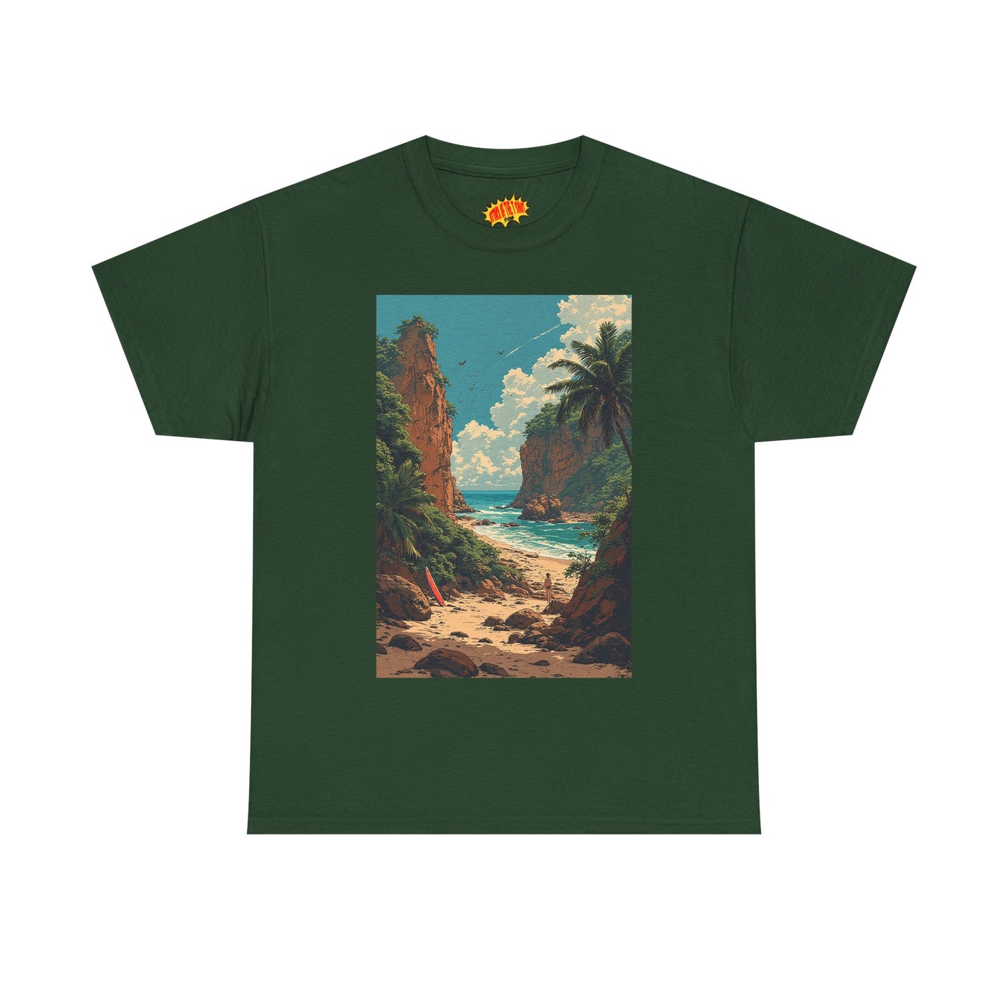 Modern Style Tropical Cliffs Scene T-Shirt *Multiple Colors*