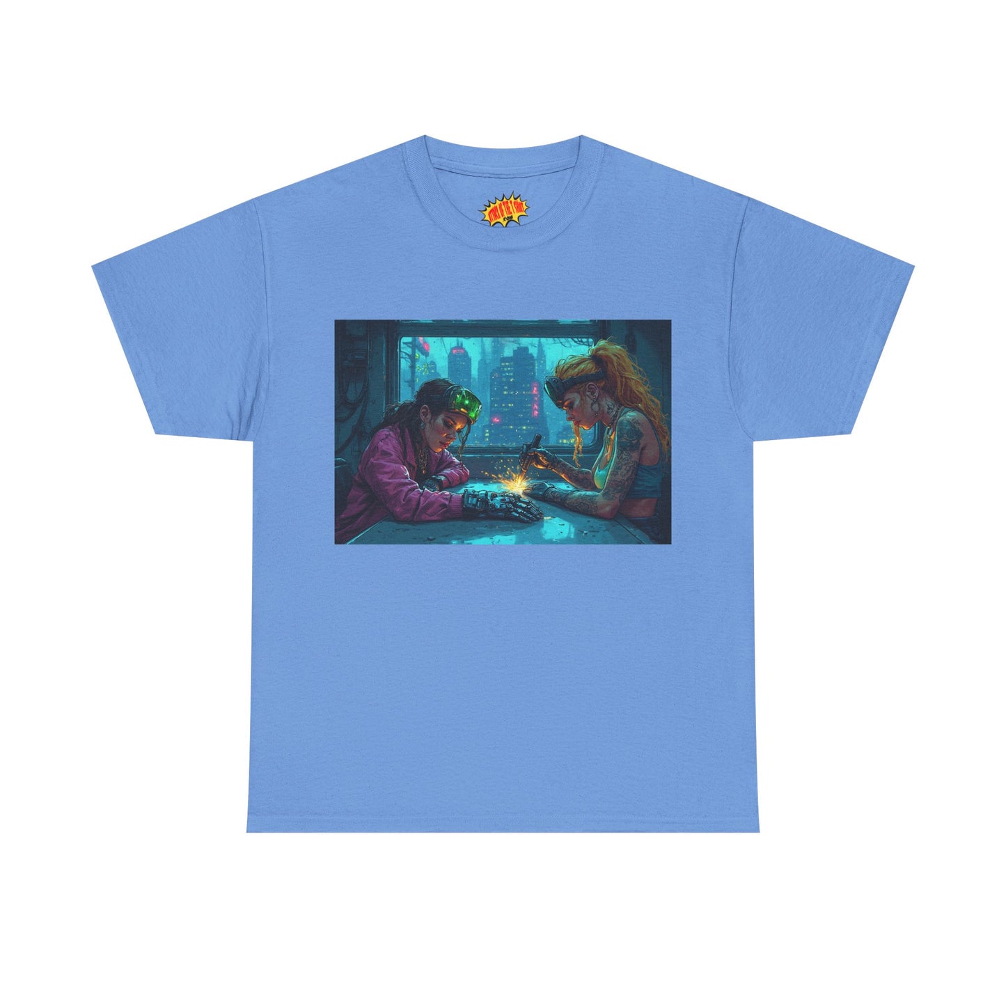 Cyberpunk Ladies Welding Scene T-Shirt *Multiple Colors*