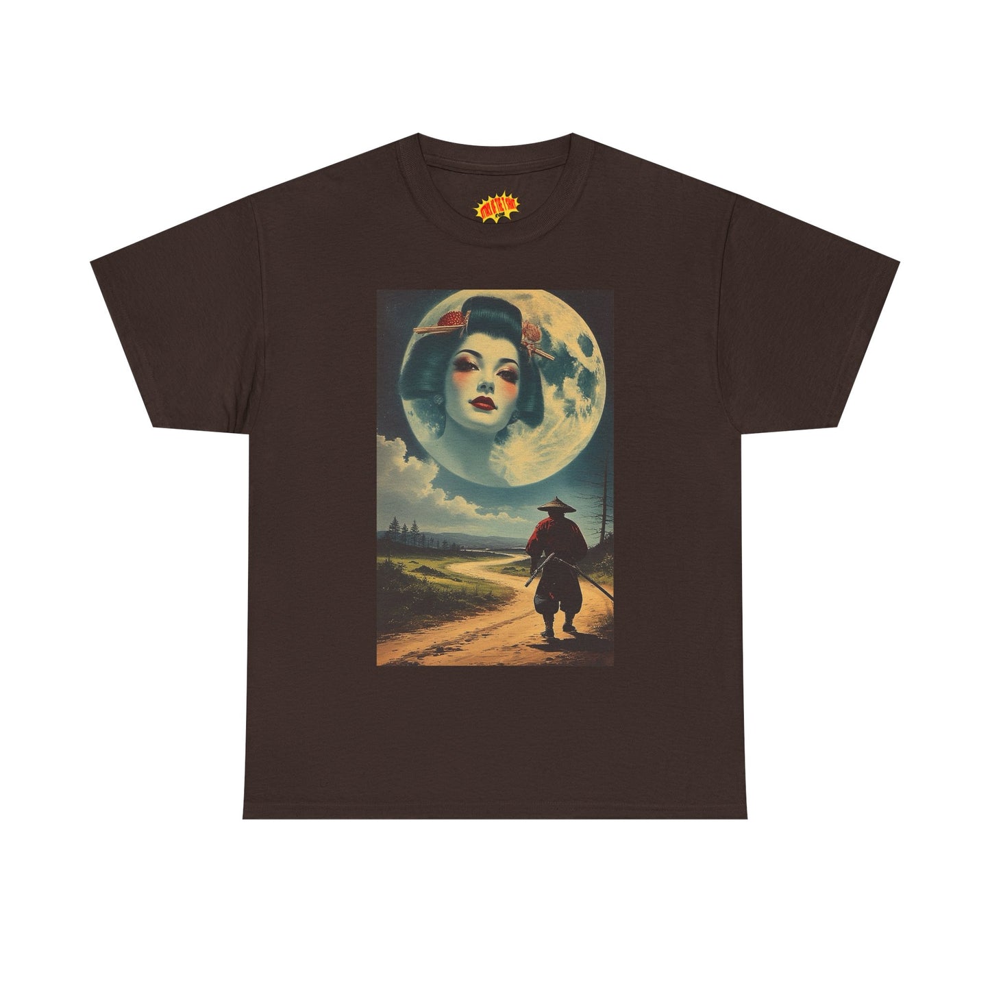 Samurai w/Geisha Full Moon T-Shirt *Multiple Colors*