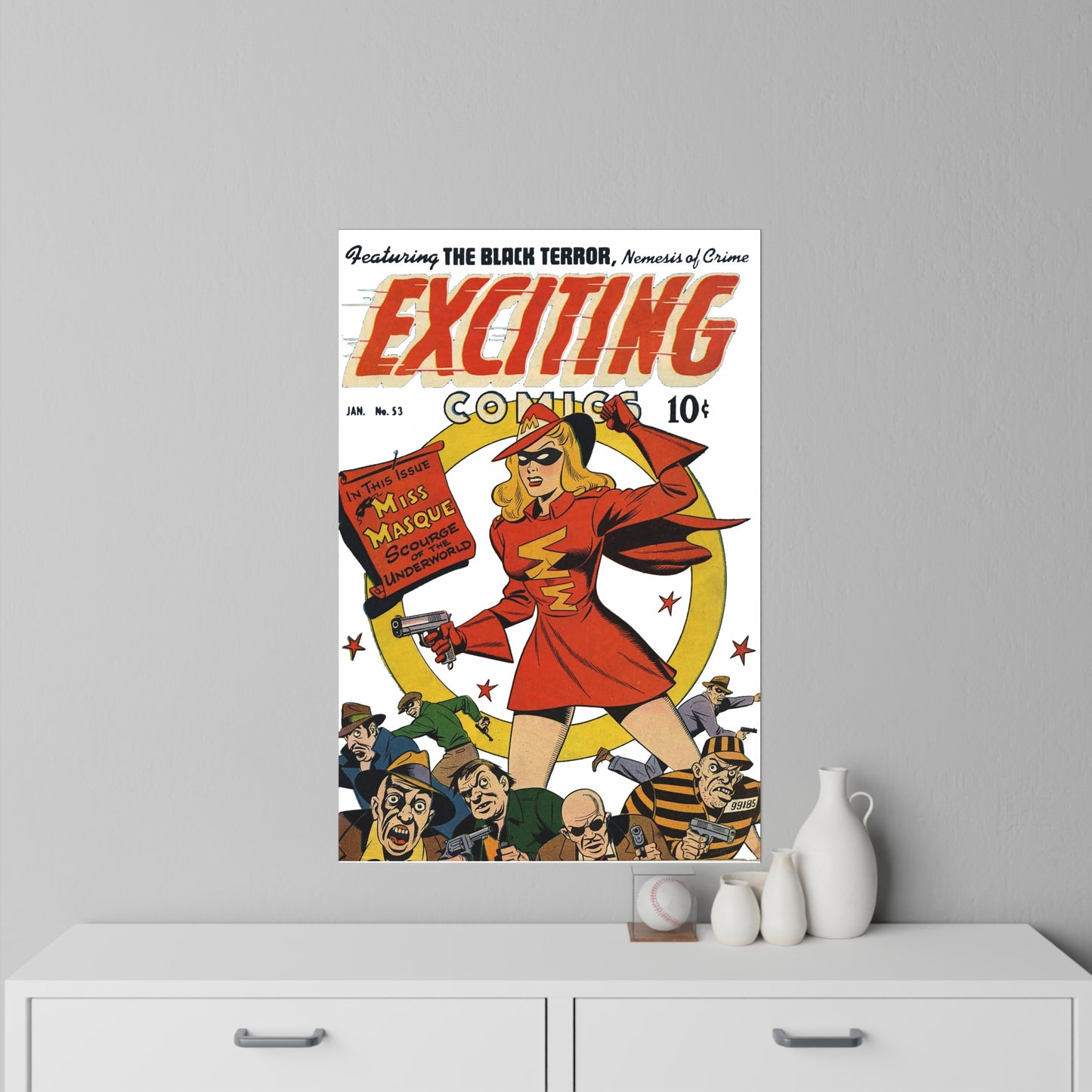 Exciting Comics #53 feat. Miss Masque Wall Decal *Many Sizes Available*