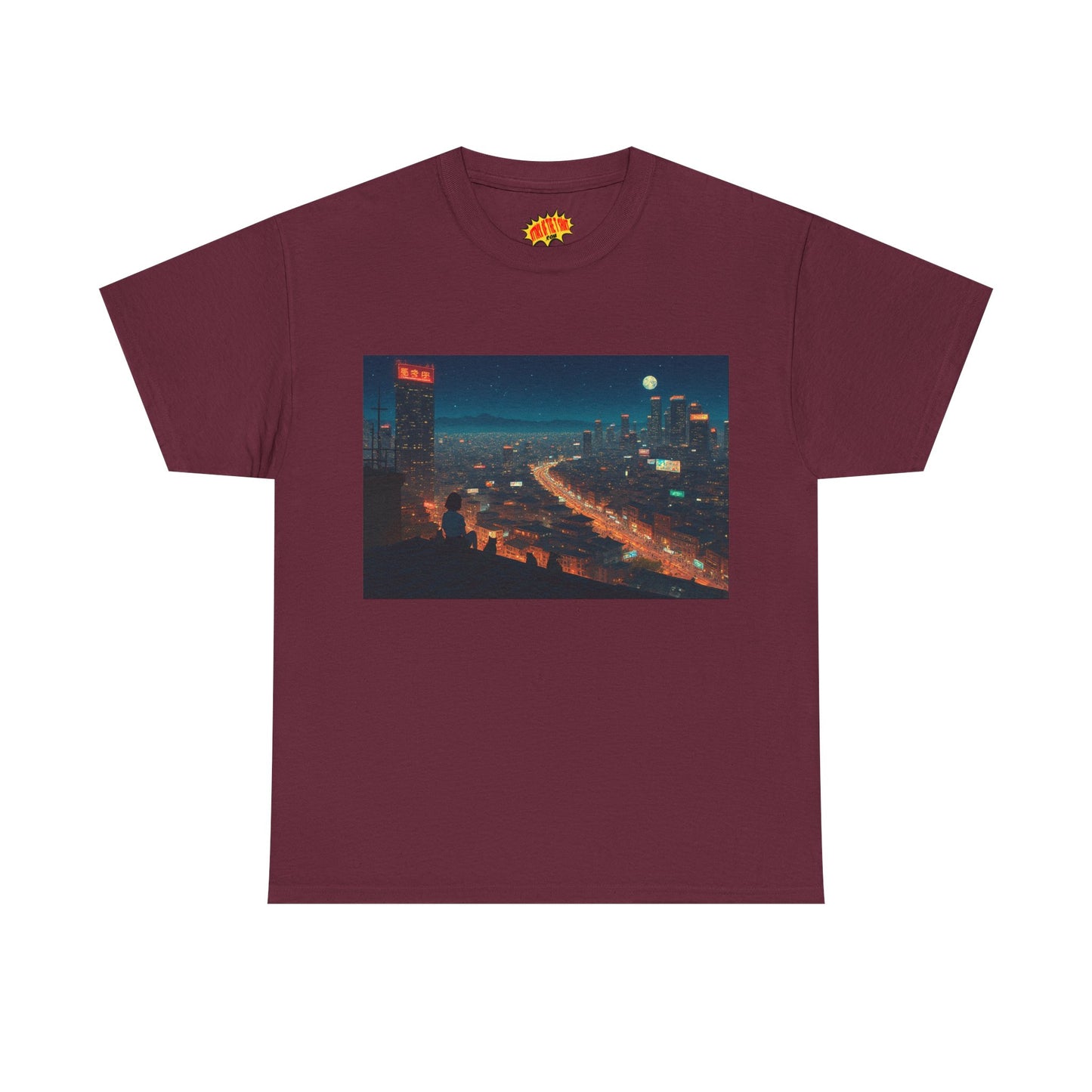 Anime Night Cityscape w/Cats T-Shirt *Multiple Colors*