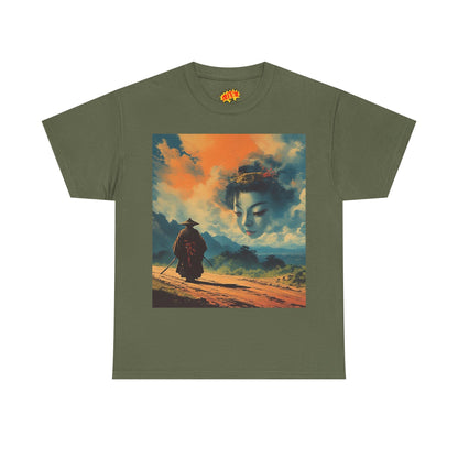 Travelling Samurai w/Cloud Geisha Woman T-Shirt